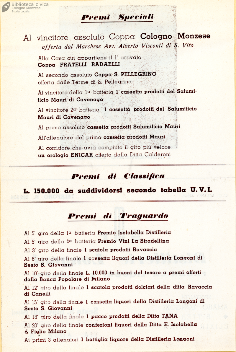 1956 Il Circuito degli Assi  di Cologno Monzese