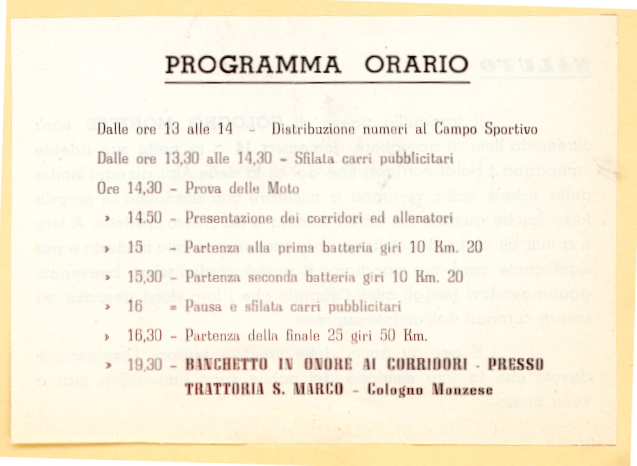 1956 Il Circuito degli Assi  di Cologno Monzese